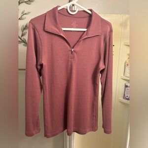 Woolx 100% Merino Wool Brooke Quarter Zip size large in wild ginger